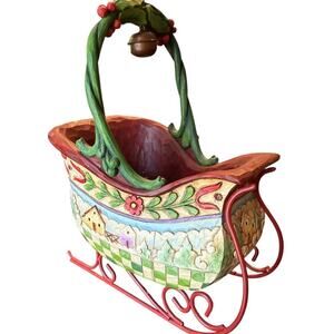 Vintage Jim Shore Heartwood Creek "Sleigh Bells Ring" with 2 Ornaments 2007